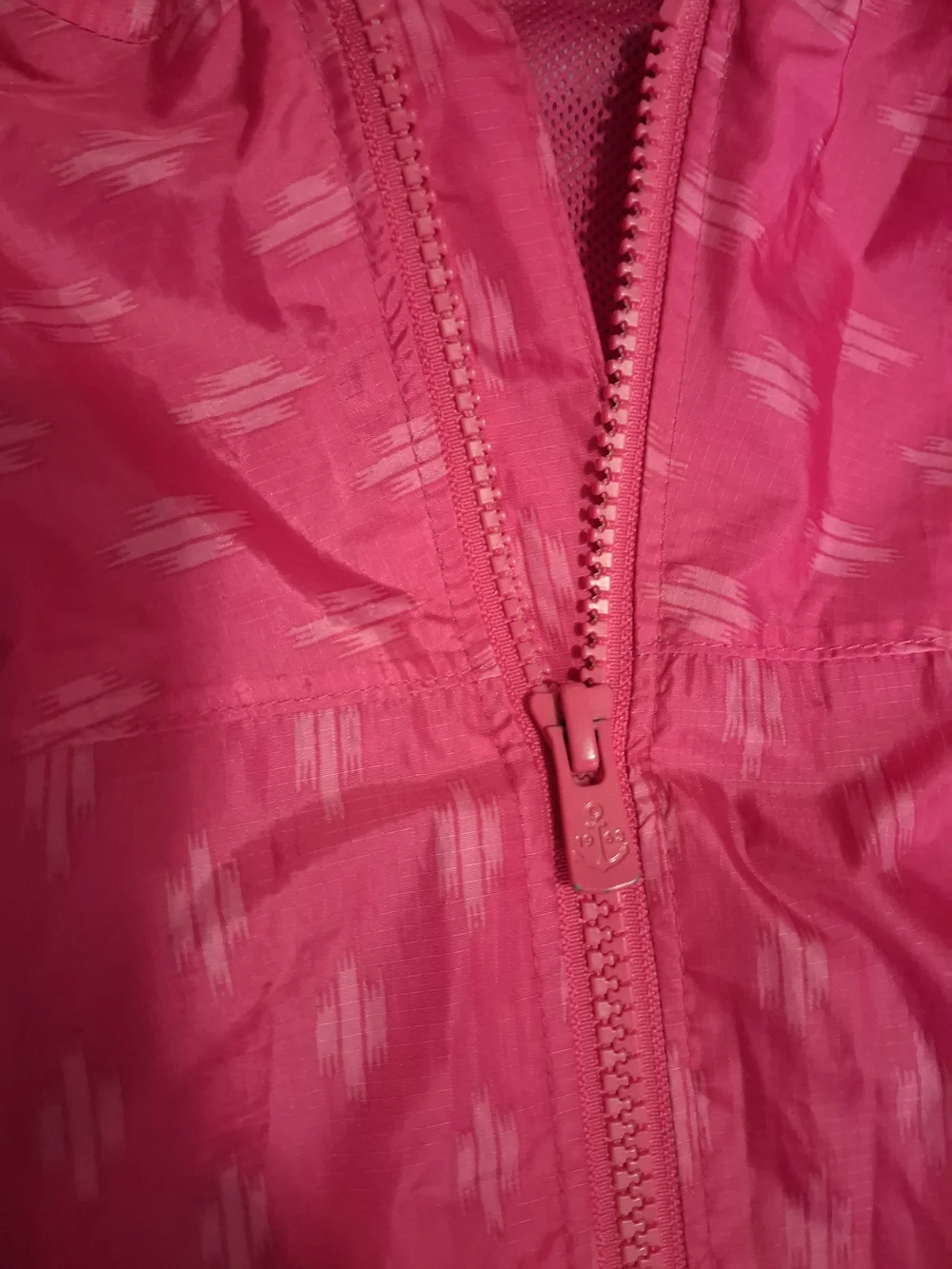 Lands' End Pink Hooded Full Zip Windbreaker Rain Jacket Girls Size L (14-16)